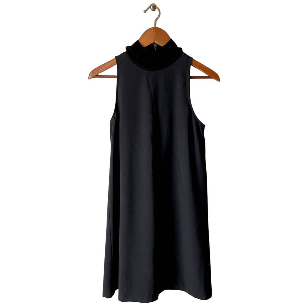 Athleta Black Shift Dress With Mock Turtleneck Size XXS
